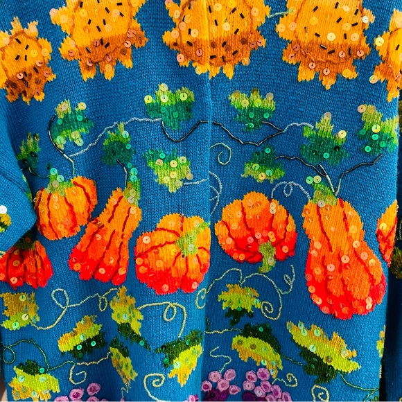 Vintage 90’s Fruit Jane’s Closet Sequined Cardigan Sweater - Picture 2 of 4